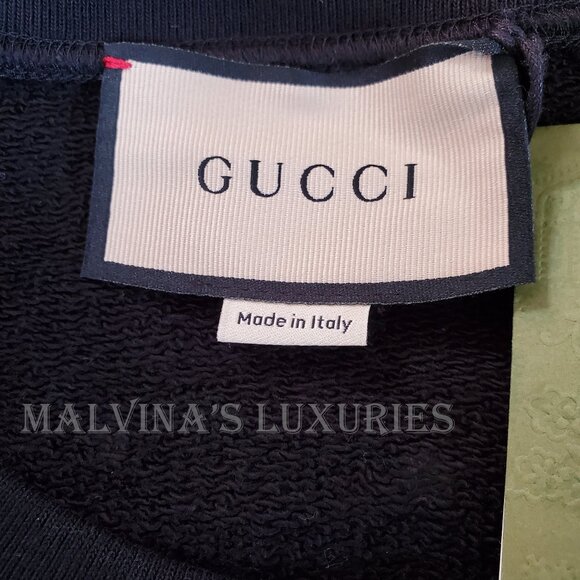 GUCCI SWEATSHIRT BLACK COTTON UNIVERSAL STUDIOS HOLLYWOOD CRYSTAL TOP sz L - Picture 13 of 15